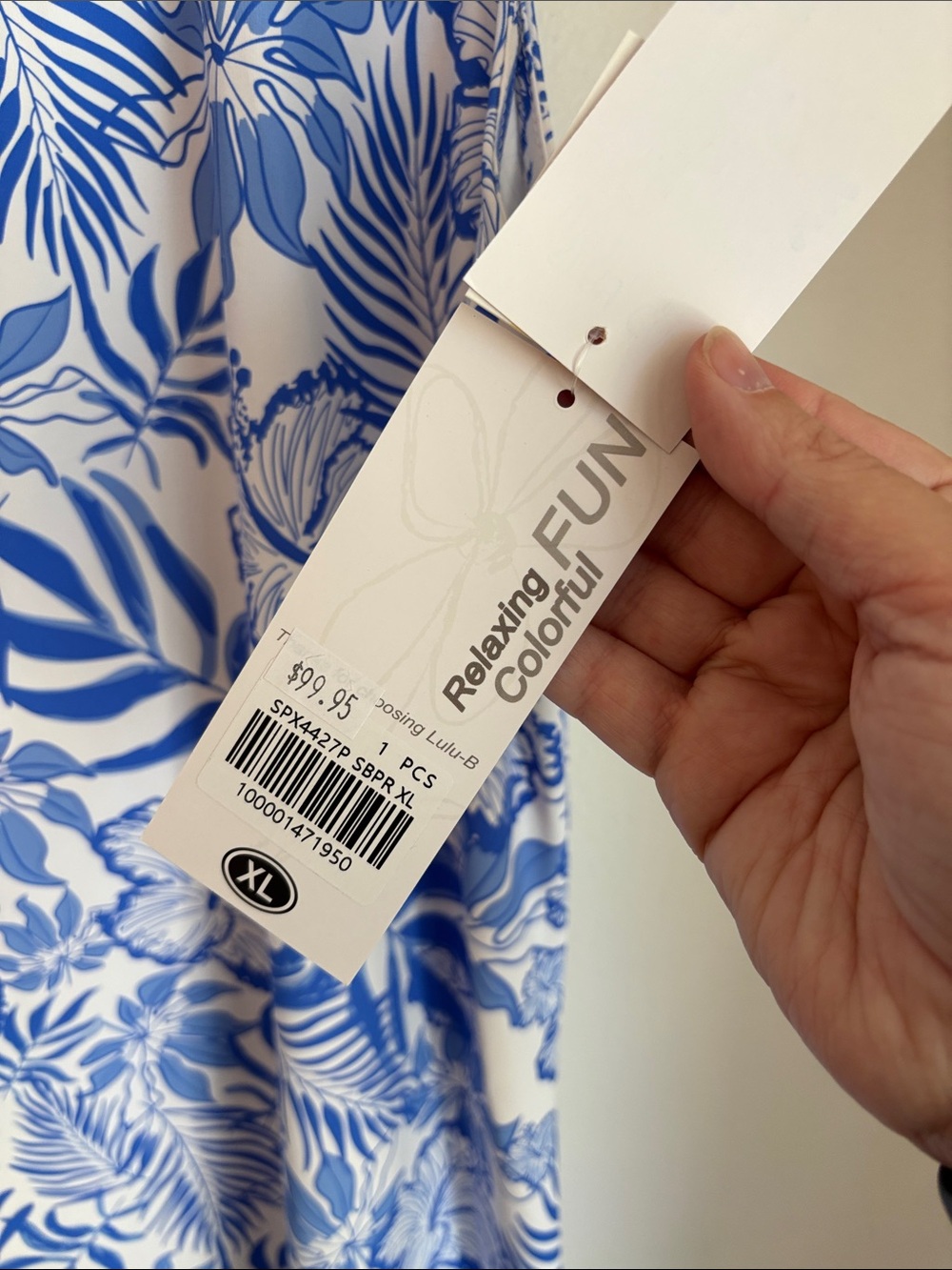 Lulu-B Zipper SWING DRESS UPF50+ SUMMER BREEZE BLUE womens XL tropical beach NWT - Picture 8 of 13